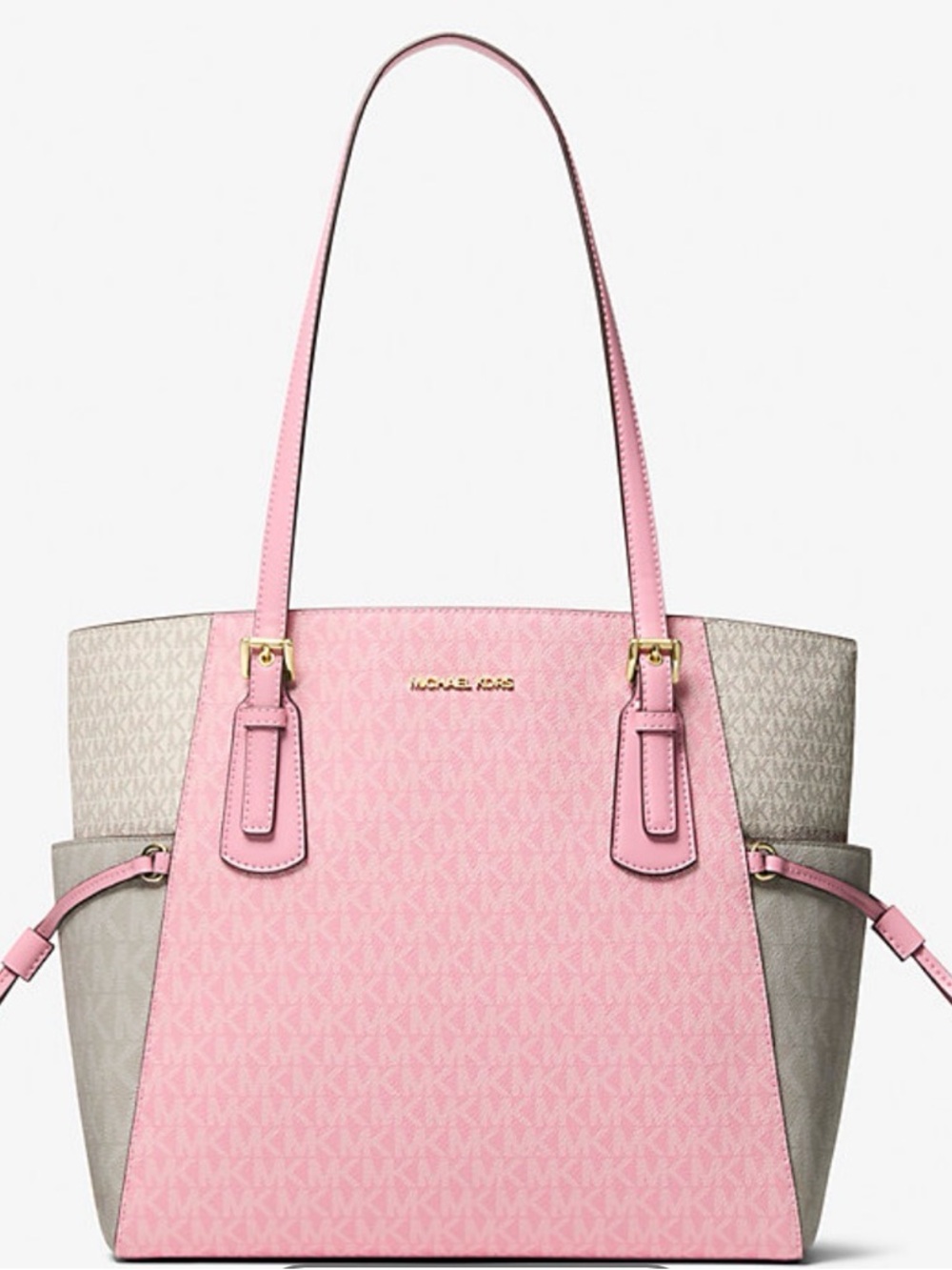 Michael Kors Pink Gradient Signature Shoulder Tote with Wristlet - Picture 8 of 11